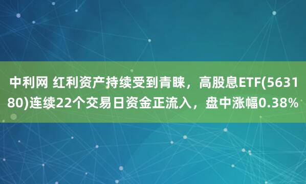 中利网 红利资产持续受到青睐，高股息ETF(563180)连续22个交易日资金正流入，盘中涨幅0.38%