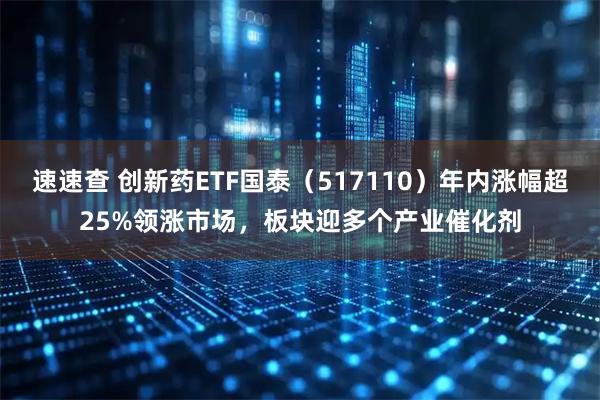 速速查 创新药ETF国泰（517110）年内涨幅超25%领涨市场，板块迎多个产业催化剂