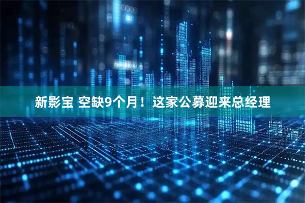 新影宝 空缺9个月！这家公募迎来总经理