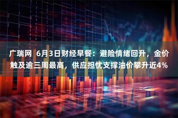 广瑞网  6月3日财经早餐：避险情绪回升，金价触及逾三周最高，供应担忧支撑油价攀升近4%