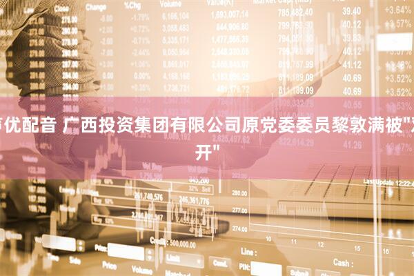 声优配音 广西投资集团有限公司原党委委员黎敦满被"双开"