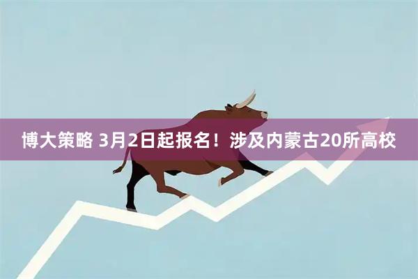 博大策略 3月2日起报名！涉及内蒙古20所高校