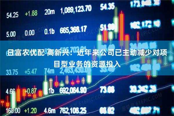 日富农优配 高新兴：近年来公司已主动减少对项目型业务的资源投入